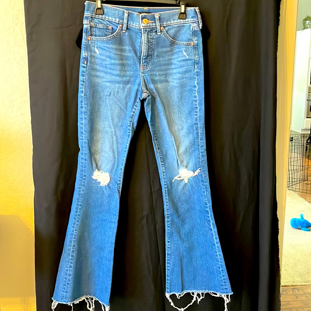 Express Flare Mid Rise Stretch Denim Express Flare Mid Rise Stretch Denim